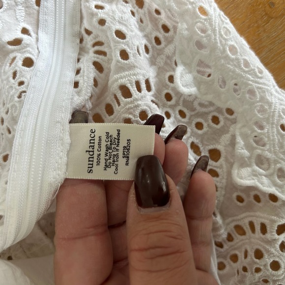 Sundance Blouse Top Womens S White Eyelet Boho Feminine Fairy Cottage Romantic - Picture 6 of 8